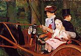 Mary Cassatt Famous Paintings - Woman And Child Driving